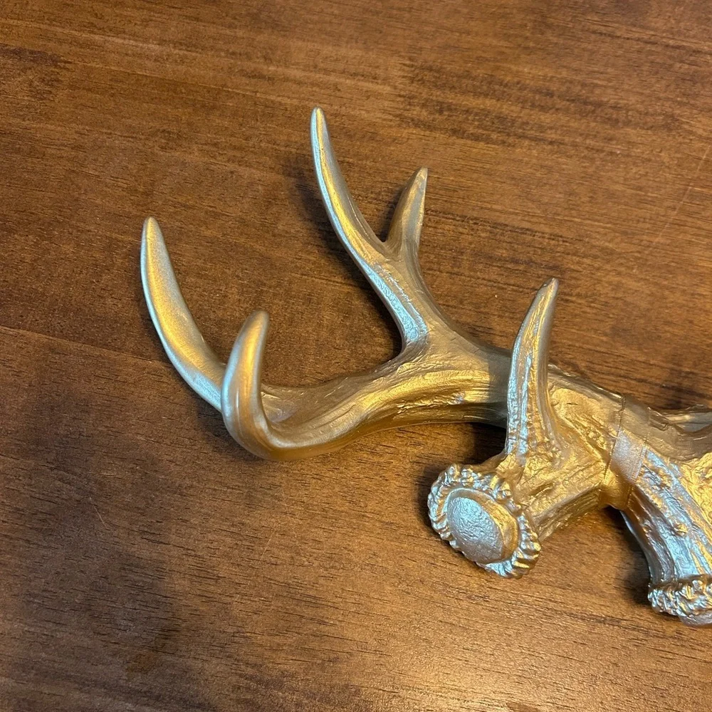 Gold Faux Deer Antler Wall Rack Decor